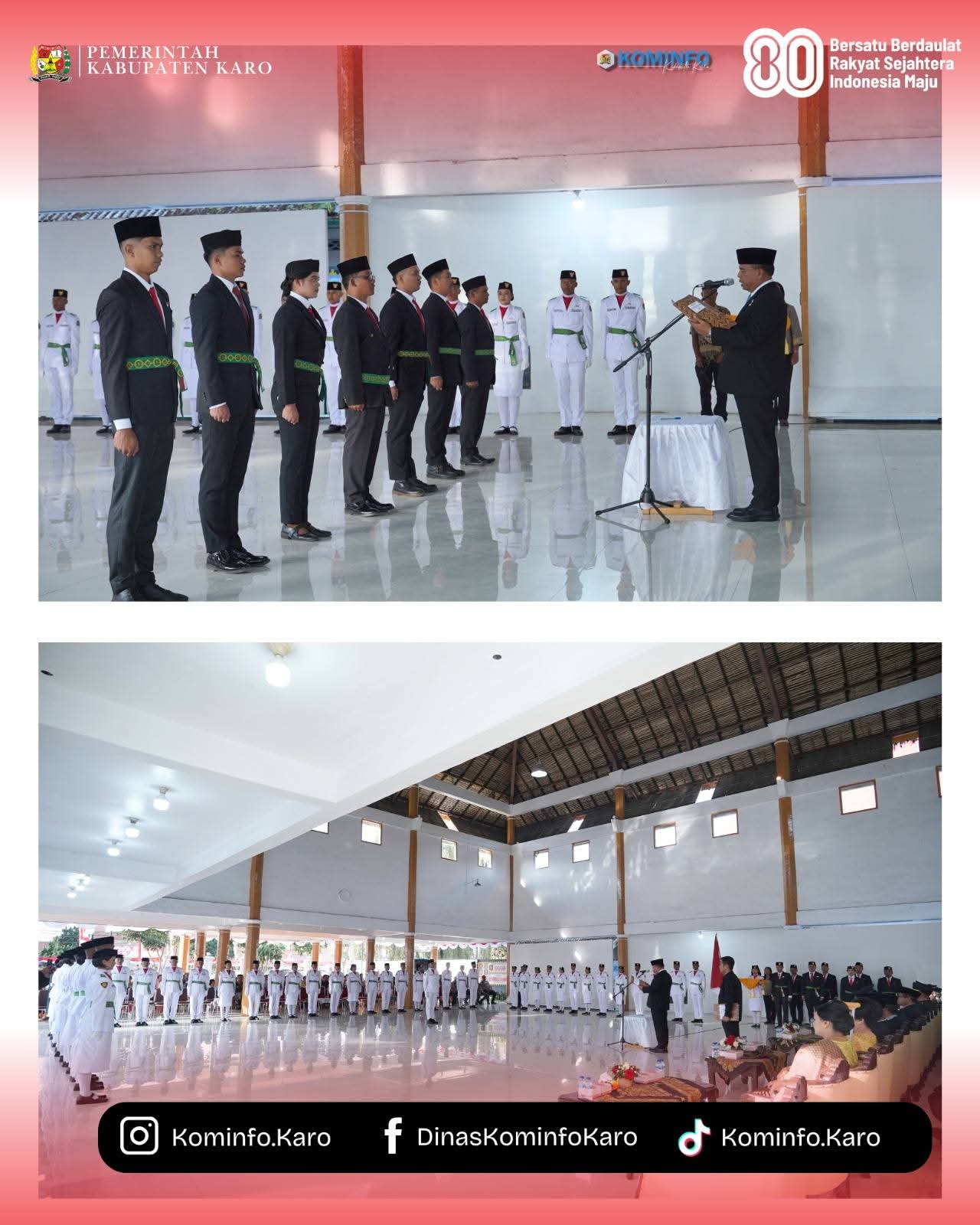 Bupati Karo Kukuhkan Paskibraka Kabupaten Karo Tahun 2025