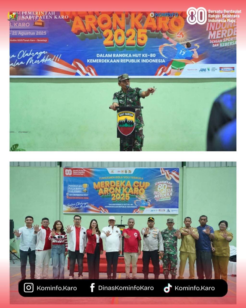 Bupati Karo Buka Turnamen Bola Volly Merdeka Cup 2025 di Lapangan Kodim 0205/TK Raya Bupati Karo Buka Turnamen Bola Volly Merdeka Cup 2025 di Lapangan Kodim 0205/TK Raya