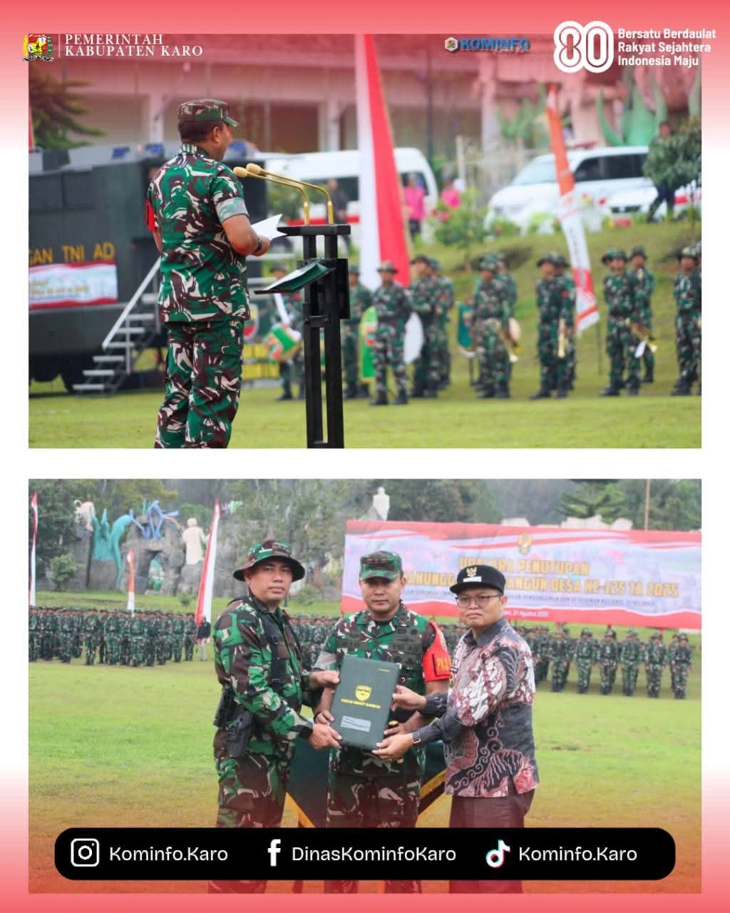 Wakil Bupati Karo Menghadiri Penutupan TMMD Ke - 125 Kodim 0205/Tanah Karo