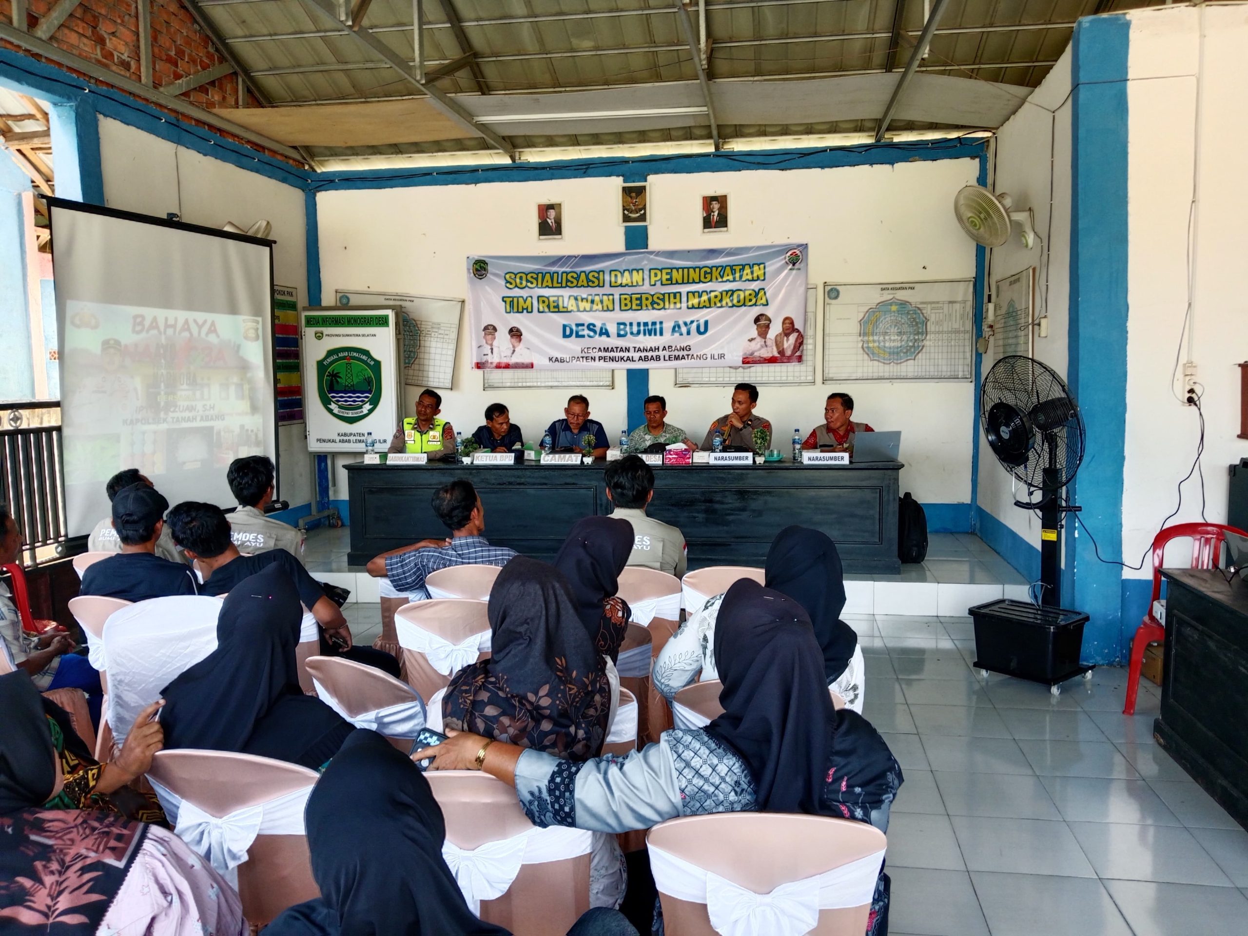 Pemerintah Desa Bumi Ayu Gelar Sosialisasi dan Peningkatan Tim Relawan Bersih Narkoba