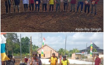 Dukung Ketahanan Pangan, Polsek Tanah Abang Kawal Penanaman Jagung Perdana di Desa Bumi Ayu