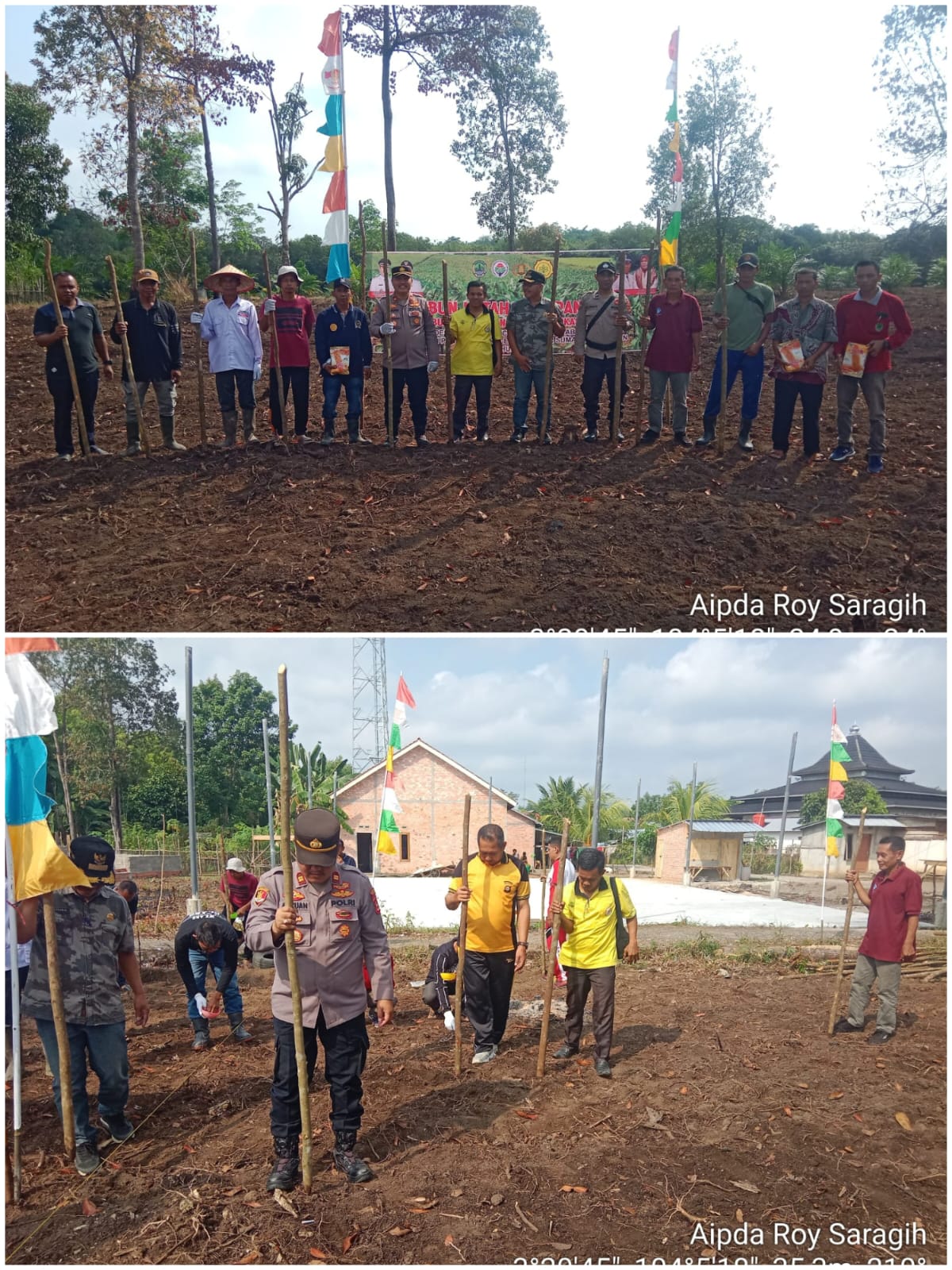 Dukung Ketahanan Pangan, Polsek Tanah Abang Kawal Penanaman Jagung Perdana di Desa Bumi Ayu