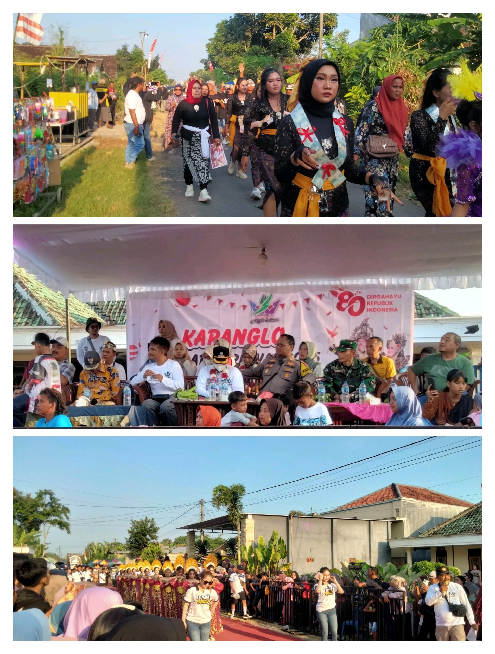 Karnaval di Desa Karanglo Memukau Penonton 