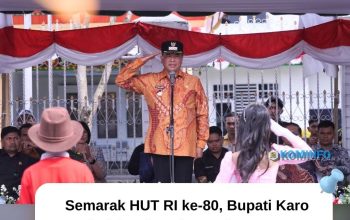 Semarak HUT RI ke-80, Bupati Karo Bertindak sebagai Inspektur Upacara Pawai PAUD/TK/SD di Kota Kabanjahe