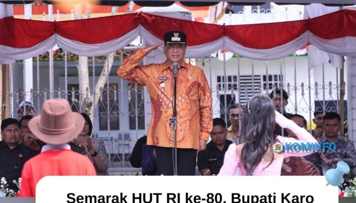 Semarak HUT RI ke-80, Bupati Karo Bertindak sebagai Inspektur Upacara Pawai PAUD/TK/SD di Kota Kabanjahe