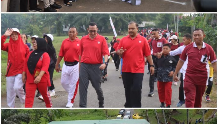Ribuan Warga Meriahkan Jalan Santai dan Senam Bersama HUT ke-80 RI di PALI
