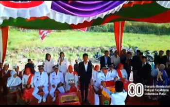 Bendera Merah Putih Di Kibarkan di Desa Tempirai Raya Dalam Rangka Peringatan HUT RI ke-80