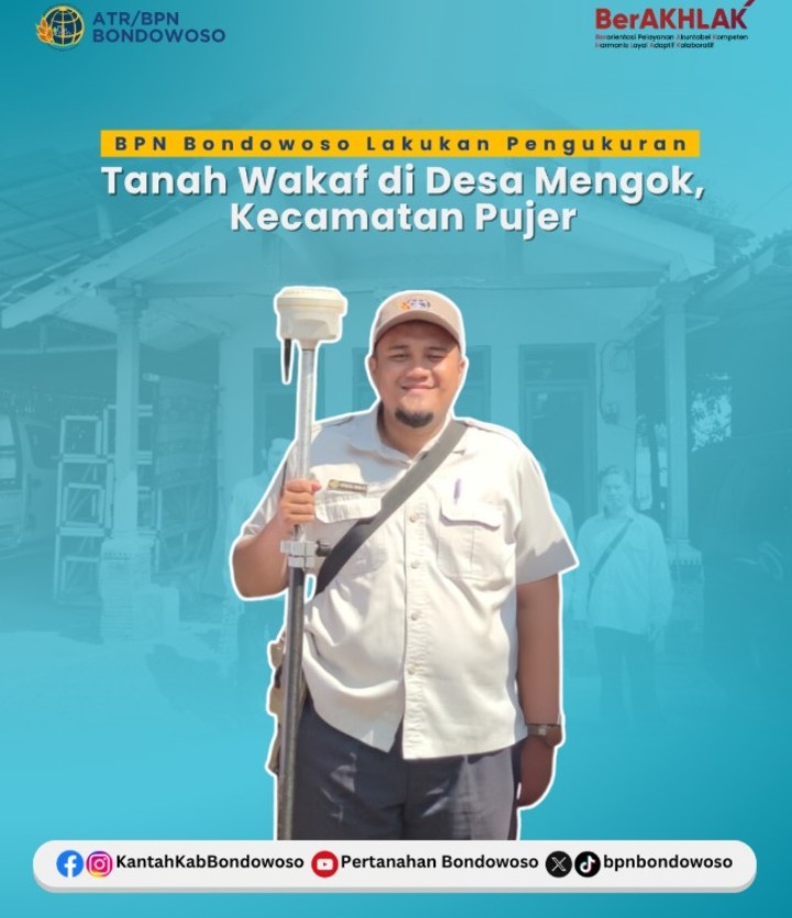 BPN Bondowoso Lakukan Pengukuran Tanah Wakaf di Desa Mengok, Kecamatan Pujer