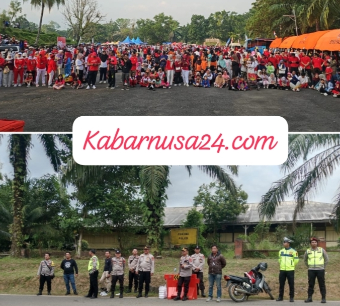 Polres PALI Kawal Ketat Jalan Santai dan Senam Sehat Semarak HUT RI ke-80