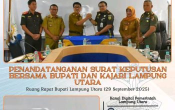 Penandatanganan Surat Keputusan  Bersama  Bupati  Dan Kejari Lampung Utara