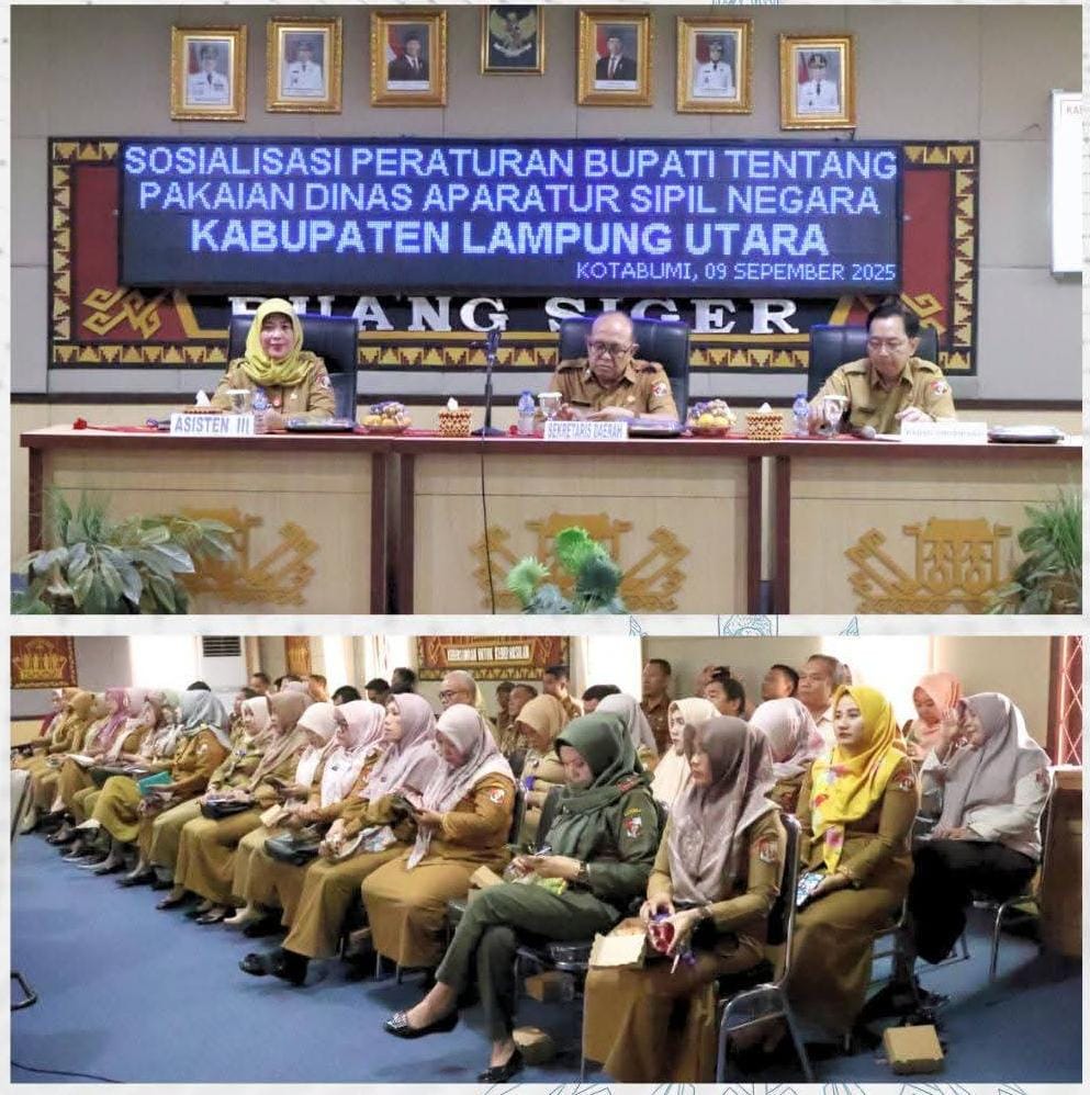 Pemkab Lampung Utara Sosialisasikan Perbup No. 45 Tahun 2025 Tentang Pakaian Dinas ASN