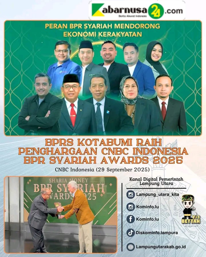 BPRS Kotabumi Raih Penghargaan CNBC Indonesia BPR Syariah Awards 2025