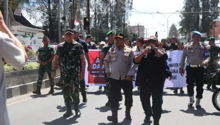 Kapolres Tanah Karo Bersama Forkopimda Kawal Aksi Damai Masyarakat Karo, Berlangsung Damai dan Harmonis