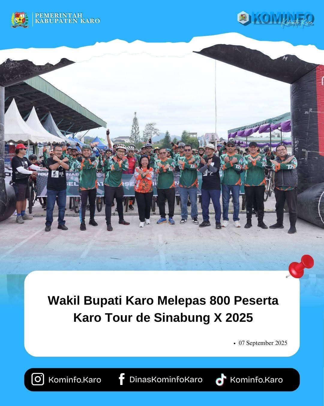 Wakil Bupati Karo Melepas 800 Peserta Karo Tour de Sinabung X 2025