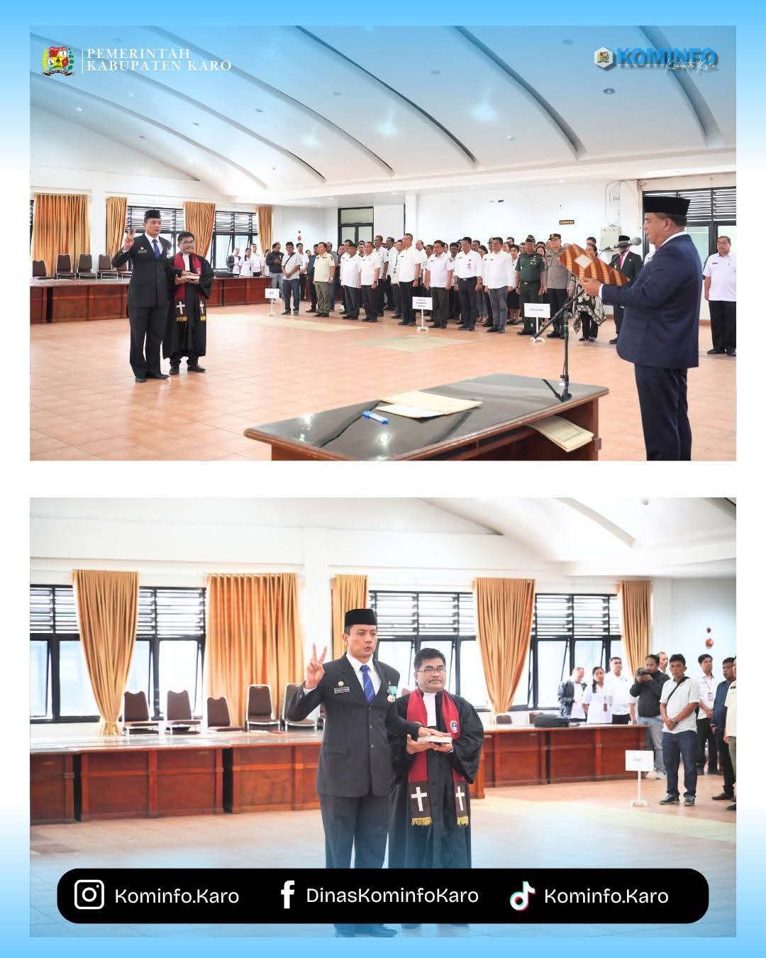 Bupati Karo Melantik Gelora Kurnia Putra Ginting Sebagai Sekretaris Daerah Kabupaten (Sekdakab) Karo