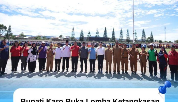 Bupati Karo Buka Lomba Ketangkasan Baris Berbaris Antar Pelajar Se-Kabupaten Karo