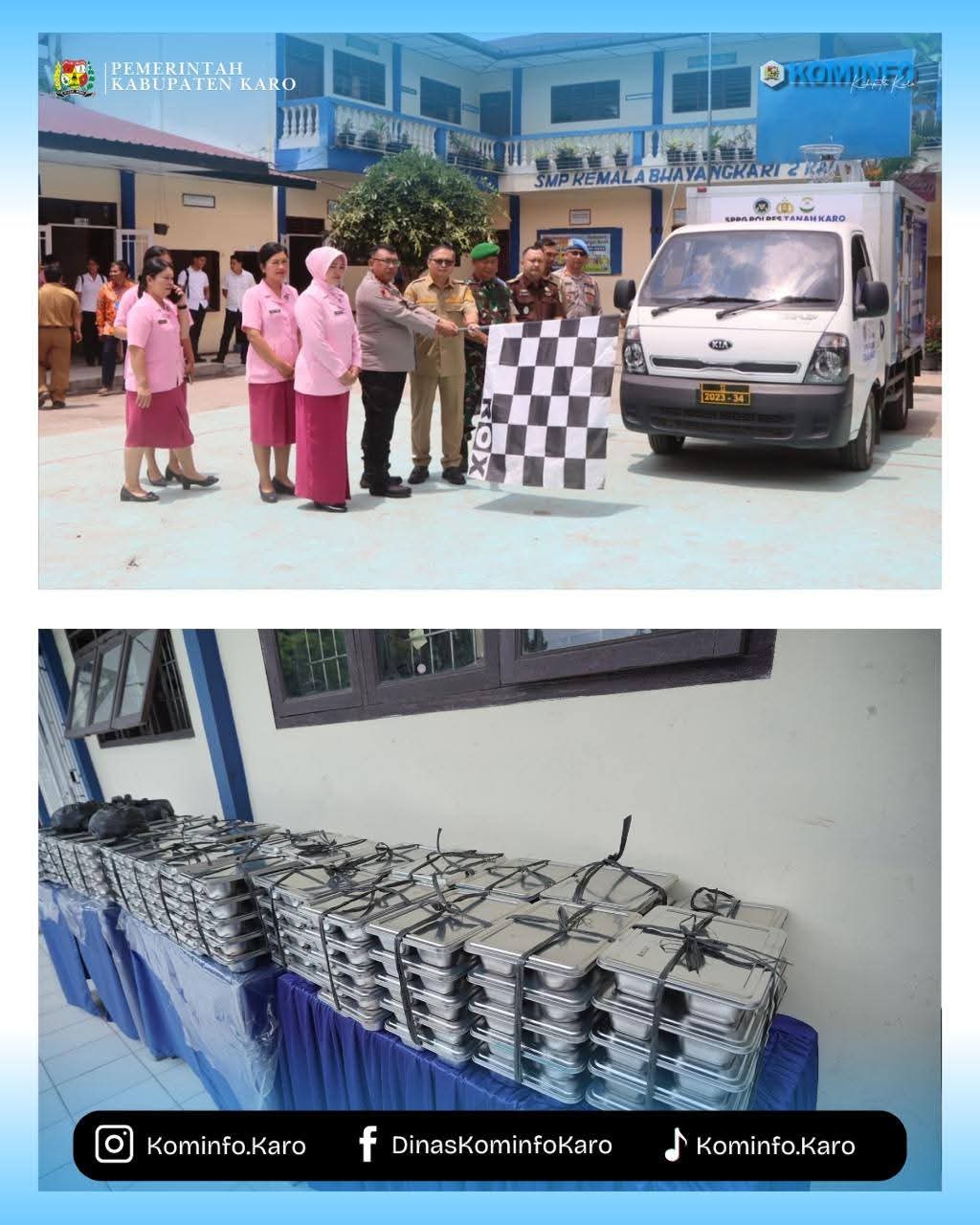 Wakil Bupati Karo Hadiri Launching MBG di SMP Kemala Bhayangkari 2 Kabanjahe