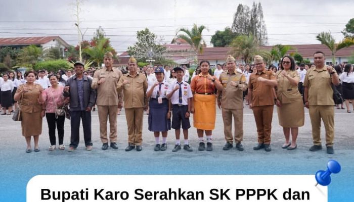 Bupati Karo Serahkan SK PPPK dan Lepas Siswa untuk Pelatihan Olimpiade di SMA Unggul DEL
