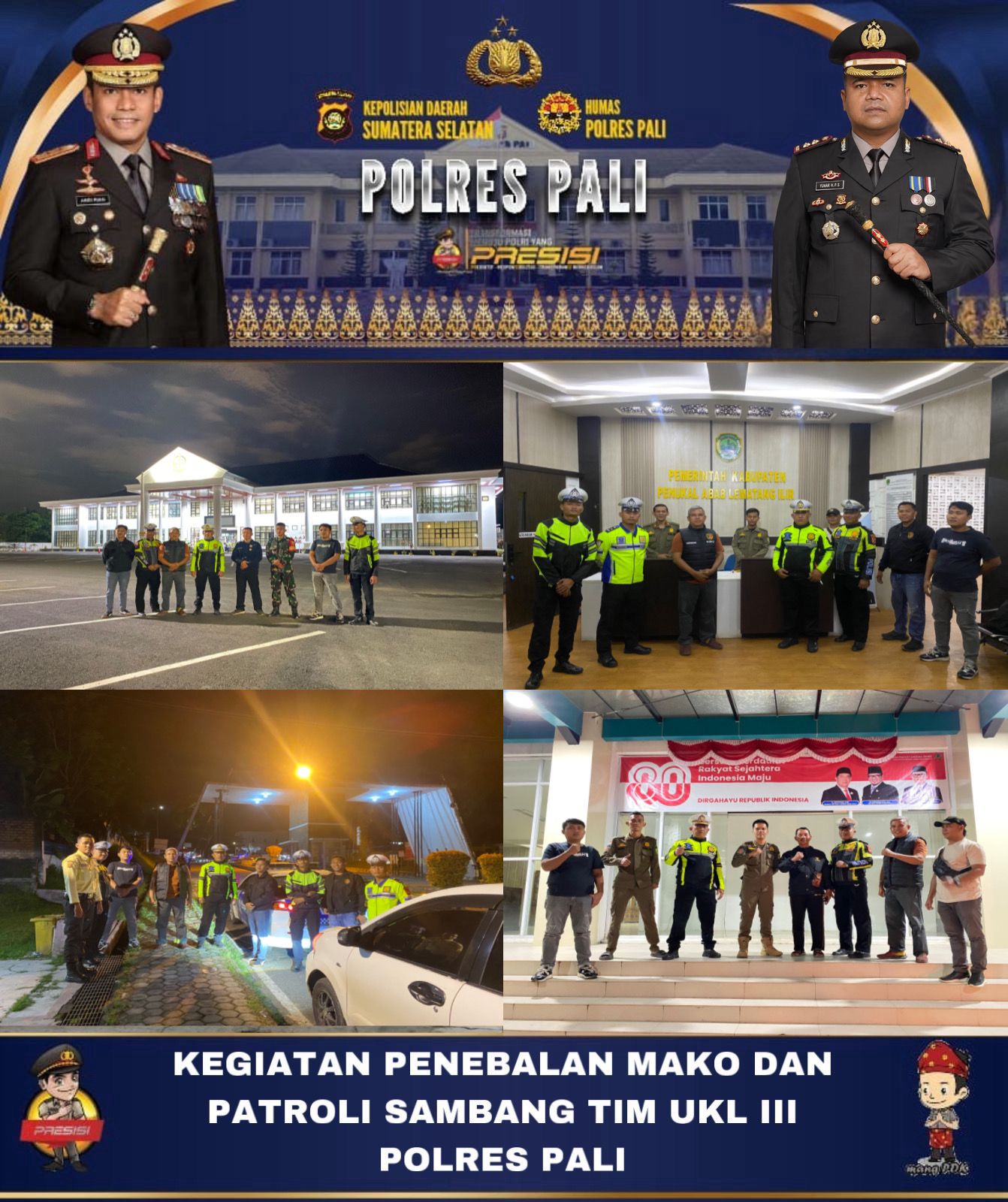 Tim UKL III Polres PALI Tebal Mako dan Intensifkan Patroli Sambang, Jaga Stabilitas Kamtibmas