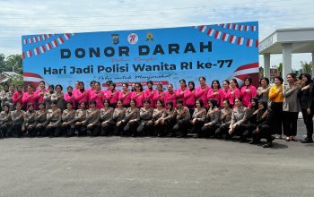 HUT ke-77, Polwan Polda Sumut Bersama Bhayangkari Tebar Kepedulian Lewat Donor Darah
