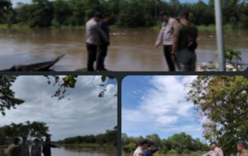 Debit Air Sungai Lematang Meningkat, Polsek Tanah Abang  Monitoring Banjir