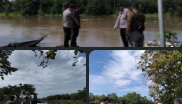 Debit Air Sungai Lematang Meningkat, Polsek Tanah Abang  Monitoring Banjir