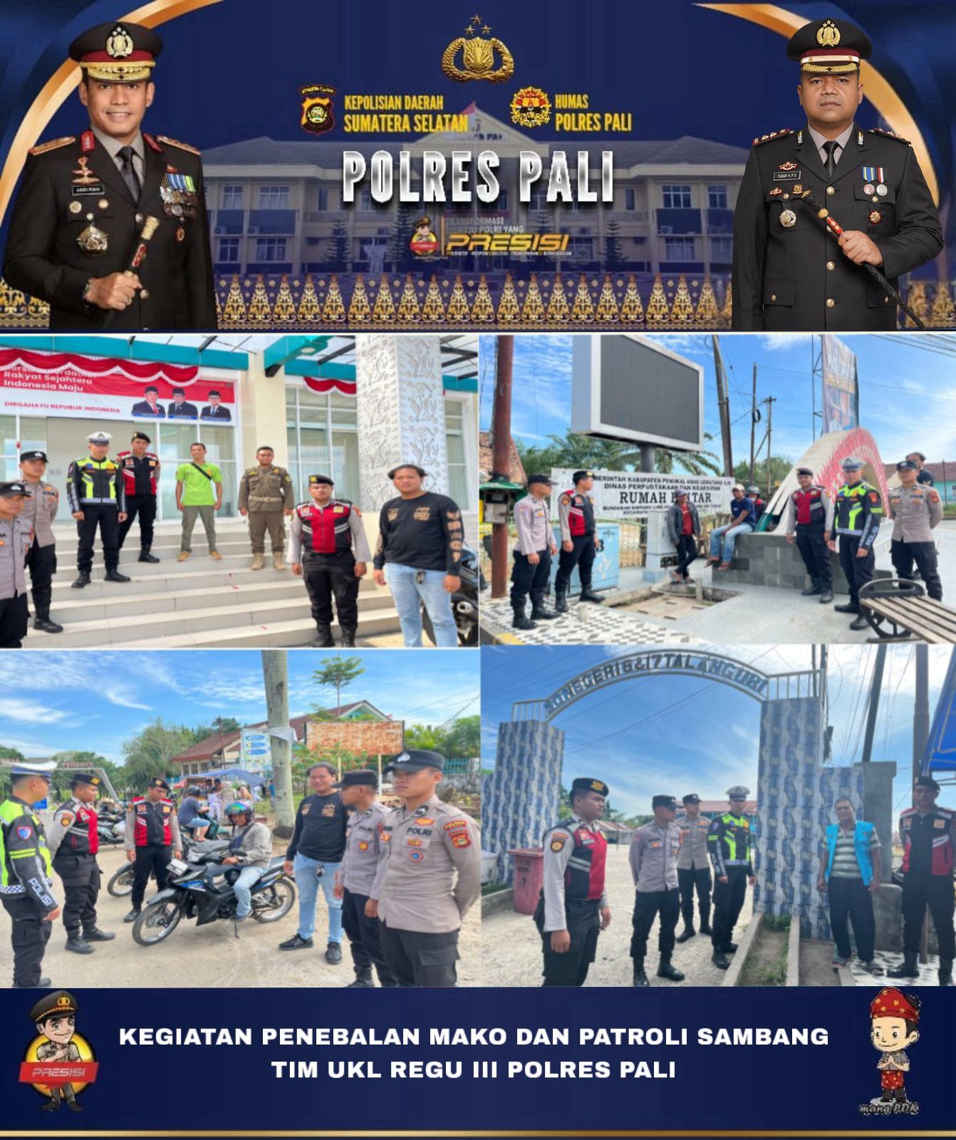 Polres PALI Pertebal Kesiapsiagaan Lewat Patroli Sambang Tim UKL III
