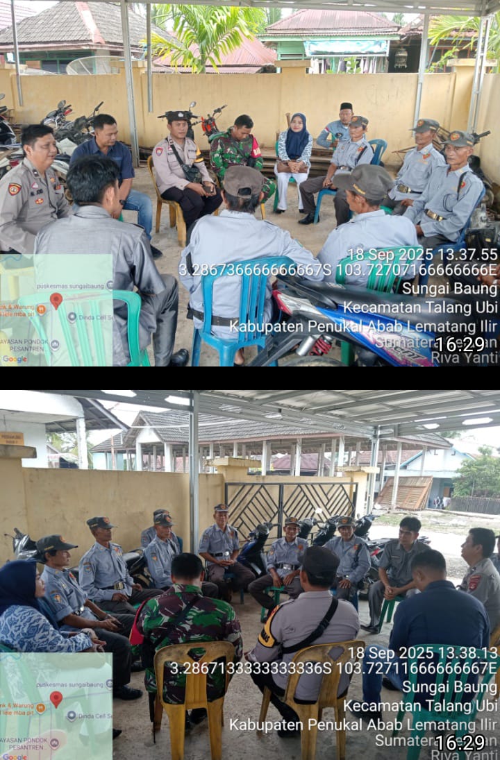 Sosialisasi Kesehatan di Desa Sungai Baung, Bhabinkamtibmas Polsek Talang Ubi Hadir Dampingi Warga