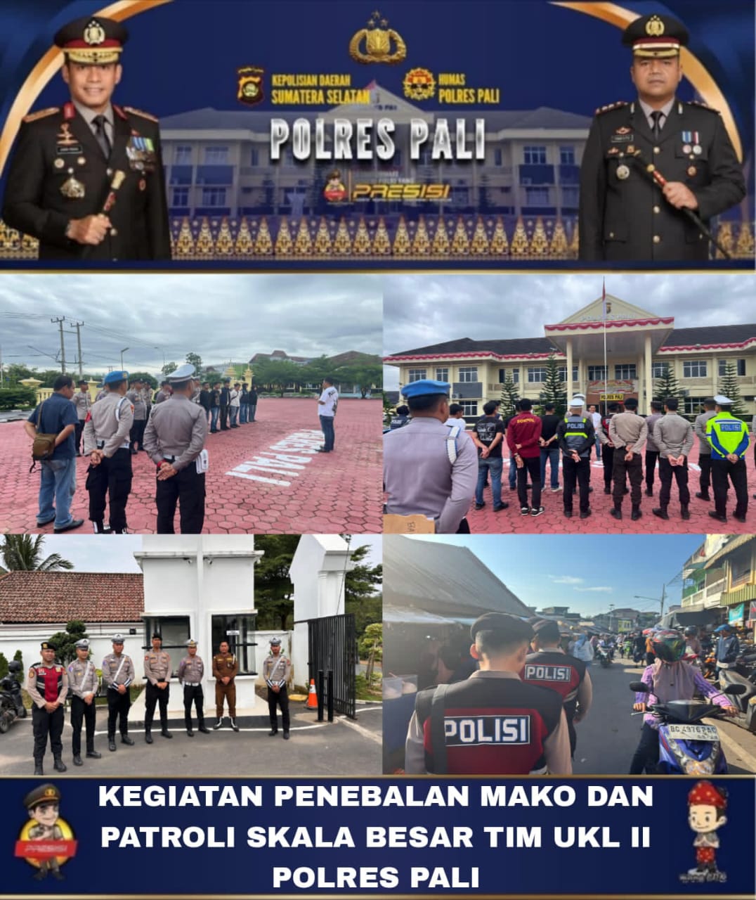 Polres PALI Gelar Patroli Skala Besar dan Penebalan Mako, Pastikan Sitkamtibmas Tetap Kondusif