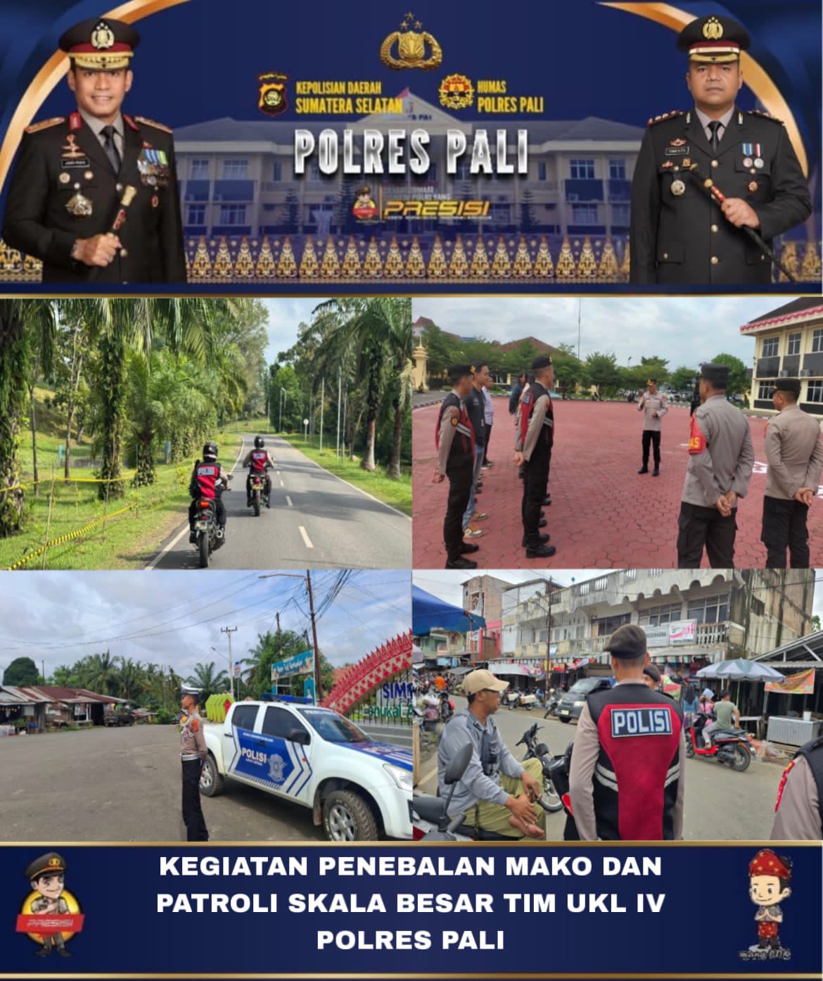 Polres PALI Laksanakan Penebalan Mako dan Patroli Skala Besar Tim UKL IV Demi Wujudkan Sitkamtibmas Kondusif