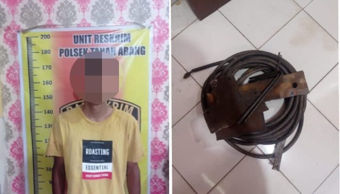Polisi Tangkap Pelaku Pencurian Besi di Tanah Abang, Barang Bukti Diamankan