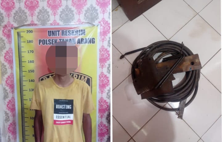 Polisi Tangkap Pelaku Pencurian Besi di Tanah Abang, Barang Bukti Diamankan