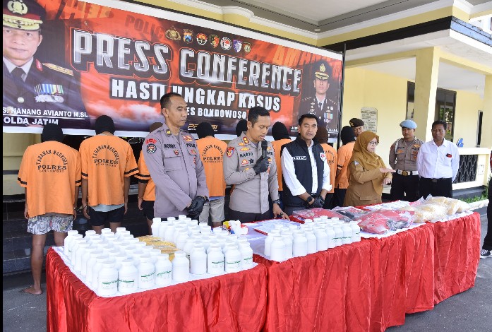 Polres Bondowoso selama Operasi Tumpas Narkoba Semeru 2025, Amankan 10,93 Gram Sabu dan 101 Ribu Butir Obat Keras Berbahaya