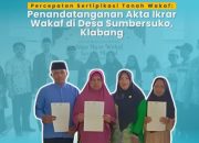 Penandatanganan Akta Ikrar Wakaf di Desa Sumbersuko, Klabang