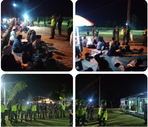 Lapangan Kejayan Hingga Pasar Malam, Danramil dan Banser Pastikan Suasana Kondusif