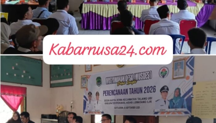 Pemerintah Desa Karta Dewa Menggelar Musdes Perencanaan Tahun 2026 Berjalan Lancar, Polsek Talang Ubi Pastikan Keamanan Kondusif