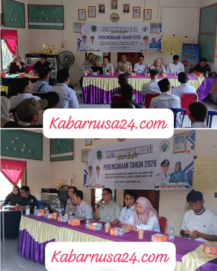 Pemerintah Desa Karta Dewa Menggelar Musdes Perencanaan Tahun 2026 Berjalan Lancar, Polsek Talang Ubi Pastikan Keamanan Kondusif