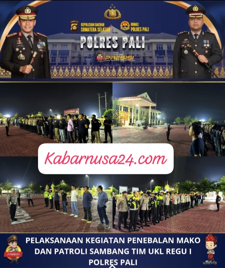 Polres PALI Tebalkan Pengamanan, Tim UKL I Gelar Patroli Sambang Malam Hari di Wilayah Hukumnya
