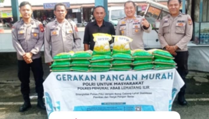 Polres PALI Gelar Gerakan Pasar Murah Serentak di Terminal Pasar Talang Ubi