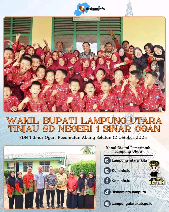Wakil Bupati Lampung Utara Tinjau SD 1 Sinar Ogan