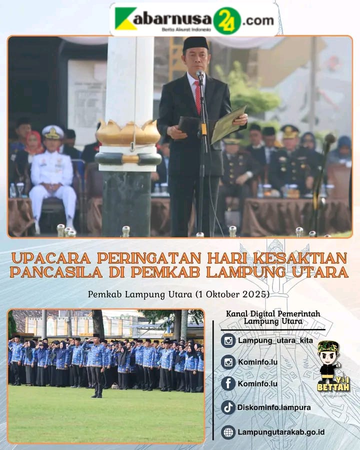 Peringatan Hari Kesaktian Panca sila Di Lingkungan Pemkab Lampung Utara
