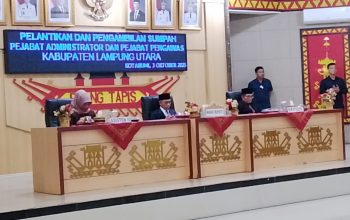 Wakil Bupàti Lampung Utara  Lantik 122 Pejabat Eselon