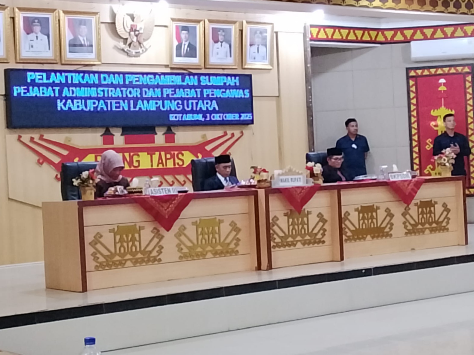Wakil Bupàti Lampung Utara Lantik 122 Pejabat Eselon