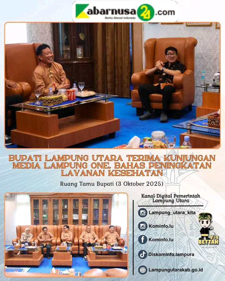 Bupati Lampung Utara Terima Kunjungan Media Lampung One
