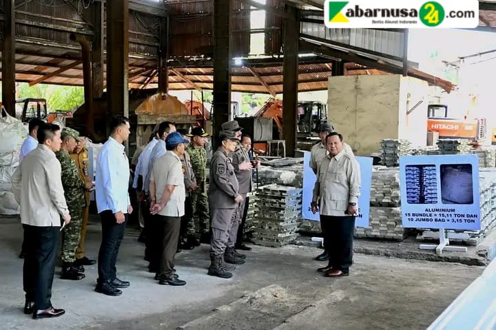 Presiden Prabowo Saksikan Langsung Penyerahan Aset Barang Rampasan Dari Tambang Ilegal Kepada PT Timah