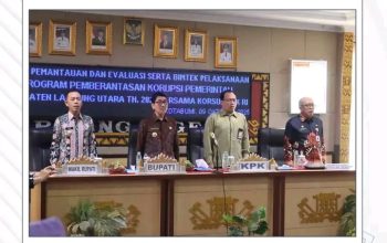 Pemkab Lampung Utara Gelar  Rapat Dan Bimtek  Pemberantasan korupsi  Bersama  KPK  RI