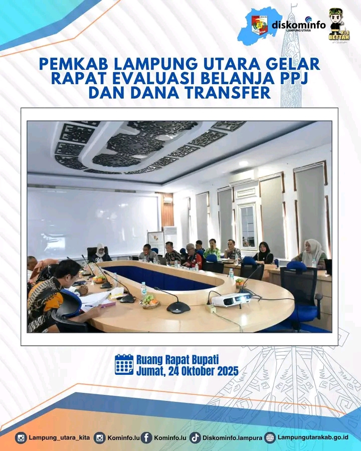 Pemkab Lampung Utara Gelar Rapat Evaluasi Belanja PPJ Dan Dana Transfer