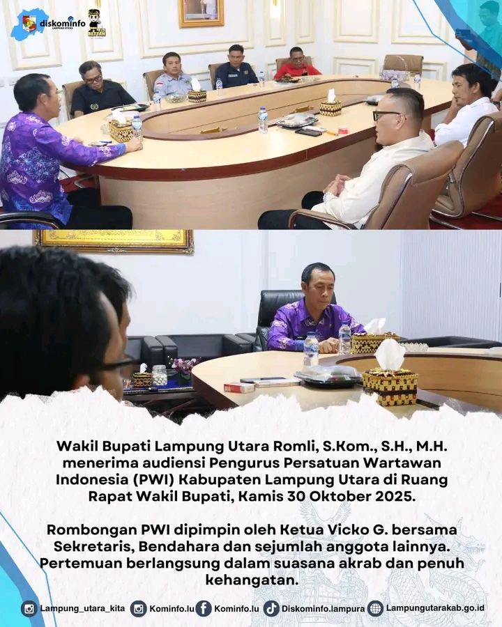 Wakil Bupati Lampung Utara Terima Audensi Pengurus PWI Lampung Utara