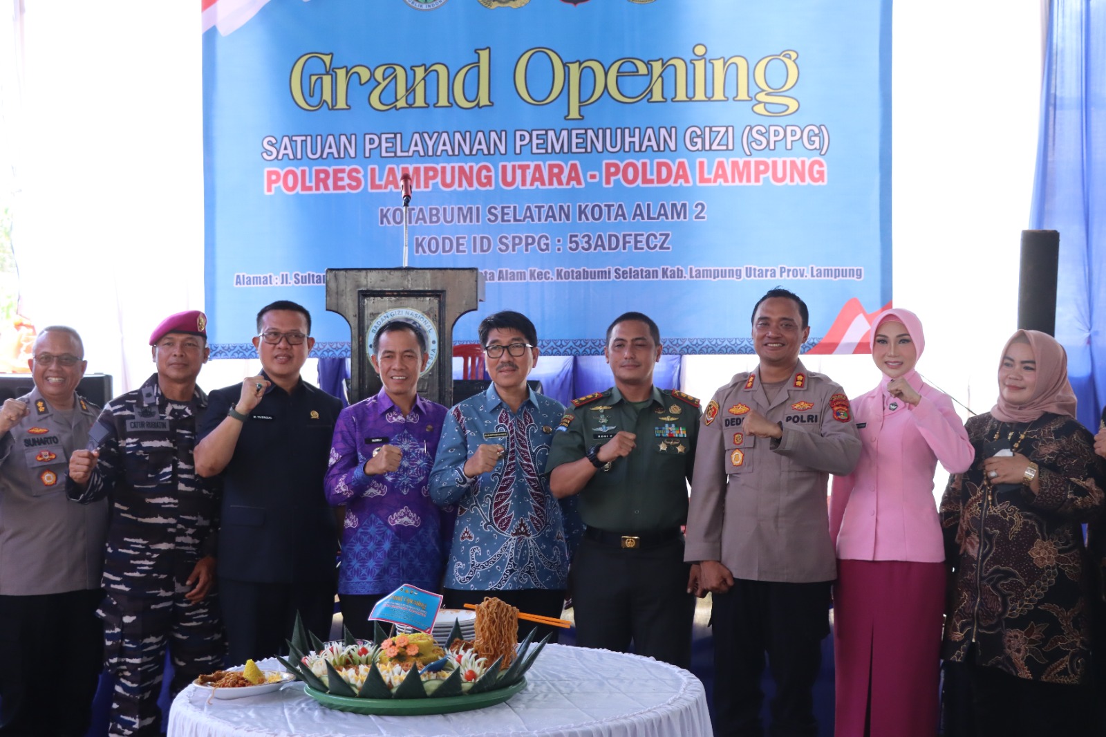 Dukung Makan Bergizi Gratis Polres Lampung Utara Grand Opening Satuan Pelayanan Pemenuhan Gizi