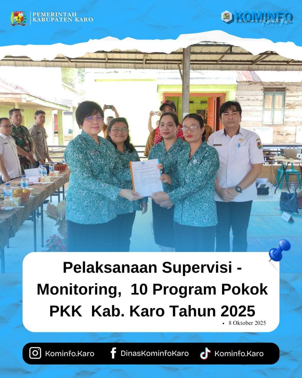 Ketua TP PKK Karo Laksanakan Monitoring Desa Percontohan Pelaksana 10 Program Pokok PKK Tahun 2025 di Desa Jandi dan Desa Kutabangun